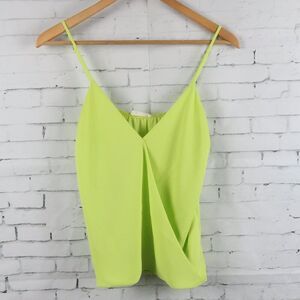 SIS SIS NEON YELLOW GREEN CAMISOLE TOP WITH ADJUSTABLE STRAPS SIZE MEDIUM
